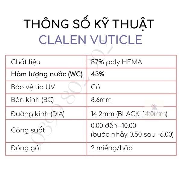 Kính áp tròng màu xanh Sapphire Hàn Quốc Clalen Vuticle cho đôi mắt tự nhiên và rạng rỡ