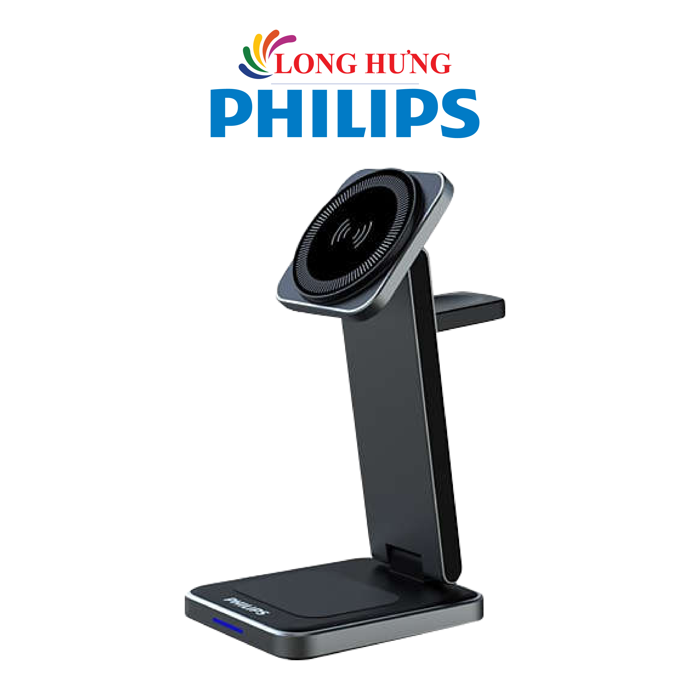Đế sạc không dây Philips 3-in-1 Wireless Charger With Magnetic DLP8330 - Hàng chính hãng