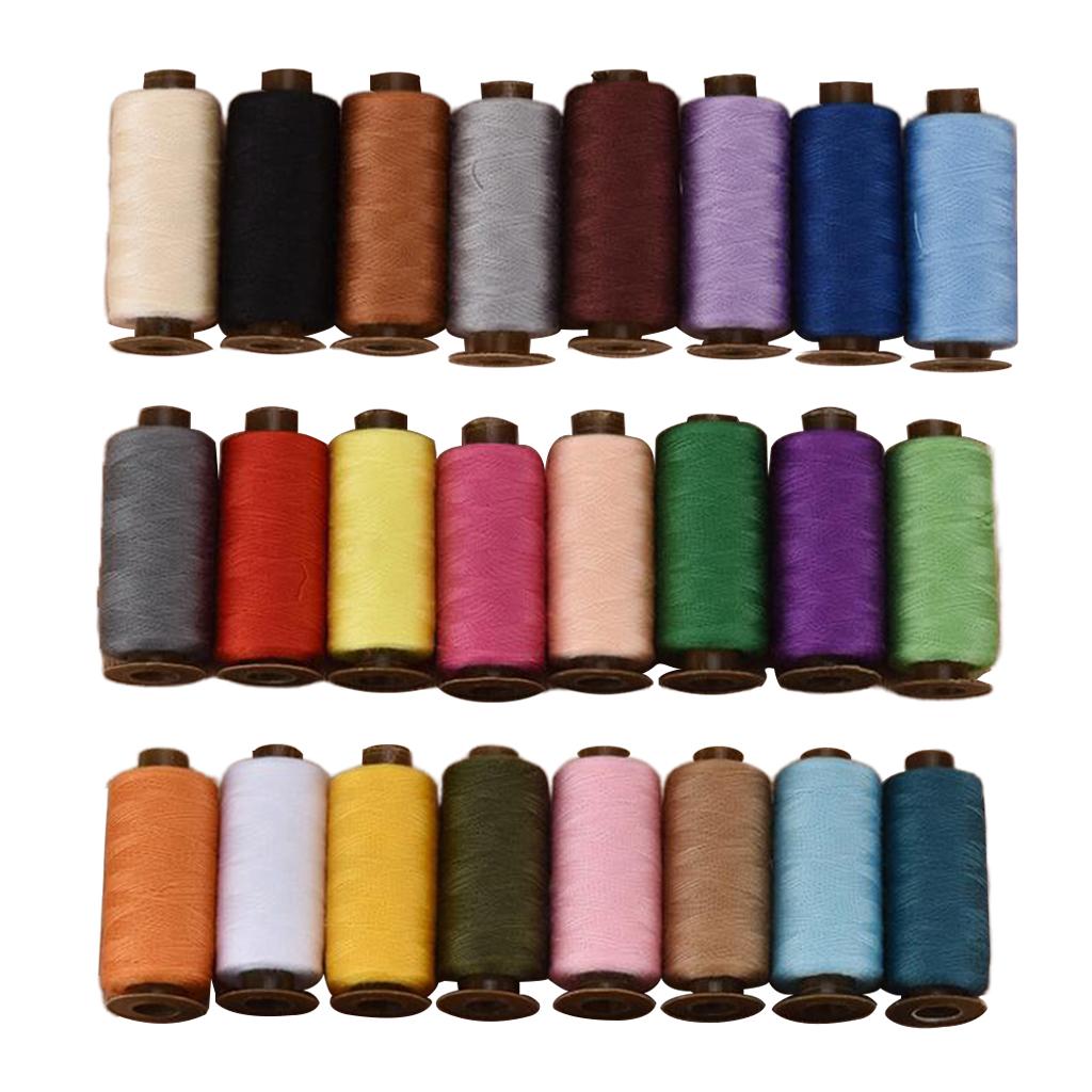 24 Các Loại Màu Sắc Polyester Đường Chỉ May Cuộn Dây 500 Yard Mỗi