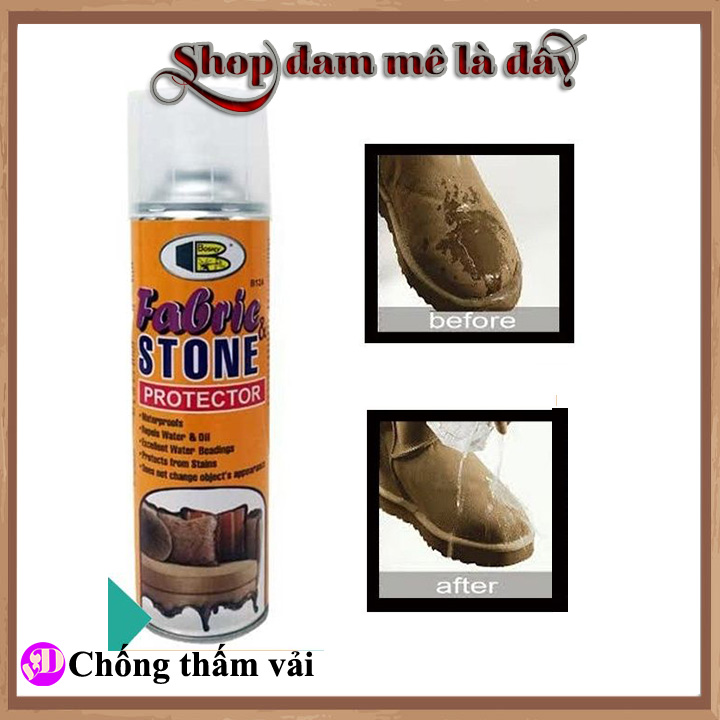 Chai xịt chống thấm nước lên vải Fabric & Stone Protector B124 Bosny dung tích 600ml - chống thấm nước