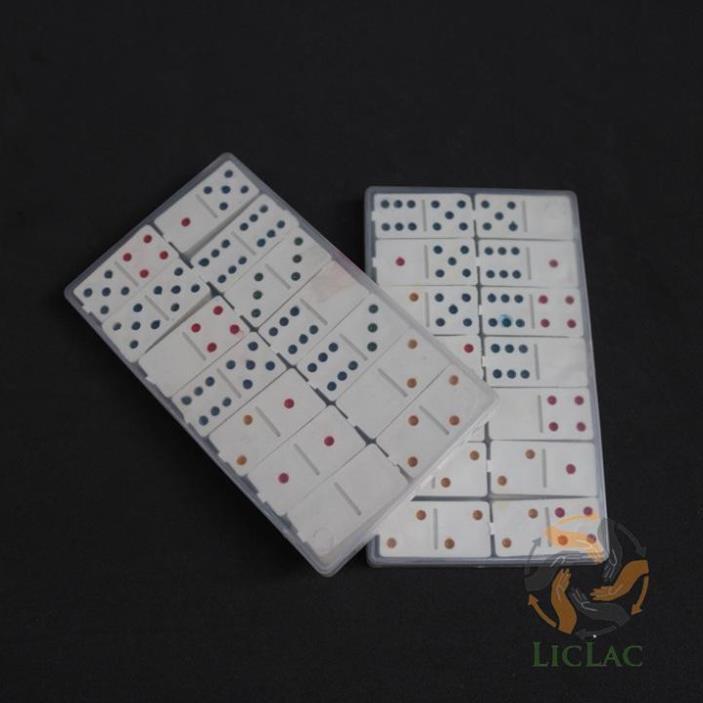 Hộp đồ chơi bộ cờ Domino giá rẻ màu Trắng Ngà có hộp đựng cờ - Bộ Chơi Cờ Giải Trí -