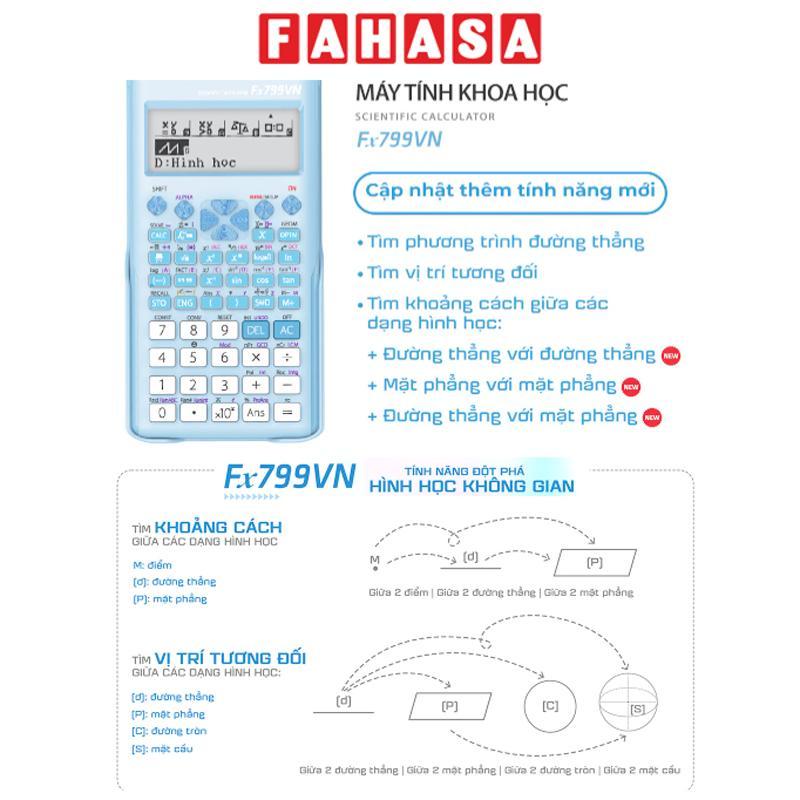 Máy Tính Khoa Học Flexio Fx 799VN - Màu Trắng, Đen, Hồng, Bạc Hà, Xanh Dương