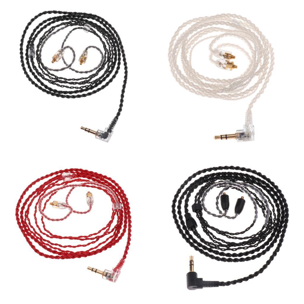 1.2M Transparent Black MMCX Upgrade Audio Cable for Shure Pin Series 535/215