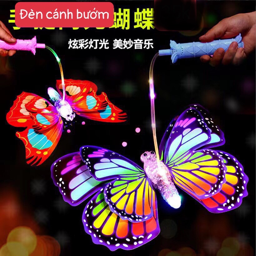 Đồ chơi trung thu lồng đèn hình con bướm vẫy cánh có nhạc và ánh sáng cho bé