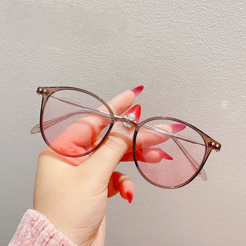 Kính gọng tròn má hồng nhiều màu
