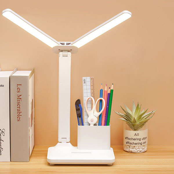 Đèn Bàn Học Đọc Sách, Làm Việc LED Chống Cận, Cảm Ứng Tích Điện Gập 2 Chỗ