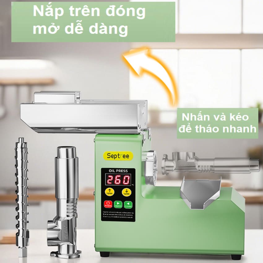Máy ép dầu ăn thực vật, thế hệ mới thương hiệu Mỹ cao cấp Septree R6S - Hàng nhập khẩu