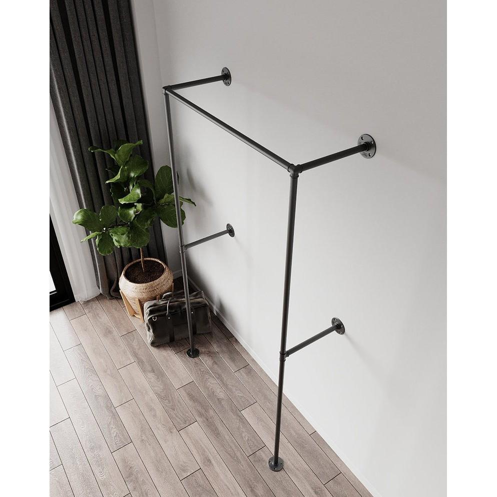 Bộ giá treo ống nước treo quần áo, giá treo quần áo ống sắt trang trí