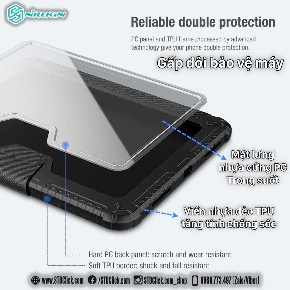 BAO DA DÀNH CHO IPAD 2022 - GEN 10 - 10.9 2022 NILLKIN BUMPER PRO CAMSHIELD BẢO VỆ CAMERA