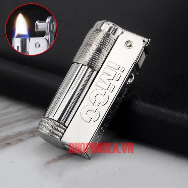 Bật lửa cối imco 6700 Màu Bạc dùng xăng đánh đá , Tặng kèm combo xăng đá bấc