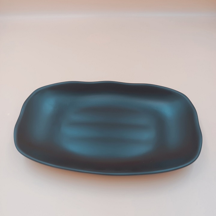 Đĩa Bầu Dục Sâu Melamine đen nhám chống cháy siêu bền hàng nhập khẩu