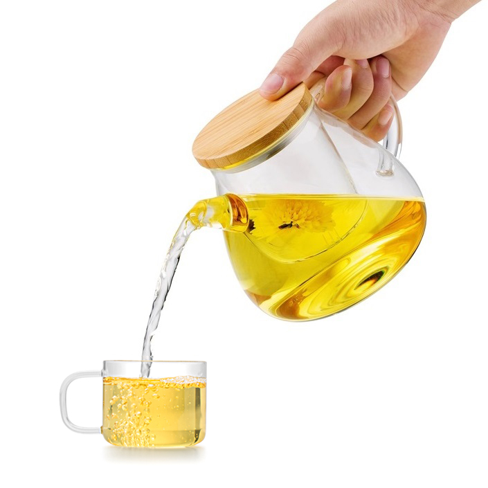 Bộ ấm Trà Hoa thủy tinh lõi thủy tinh T95