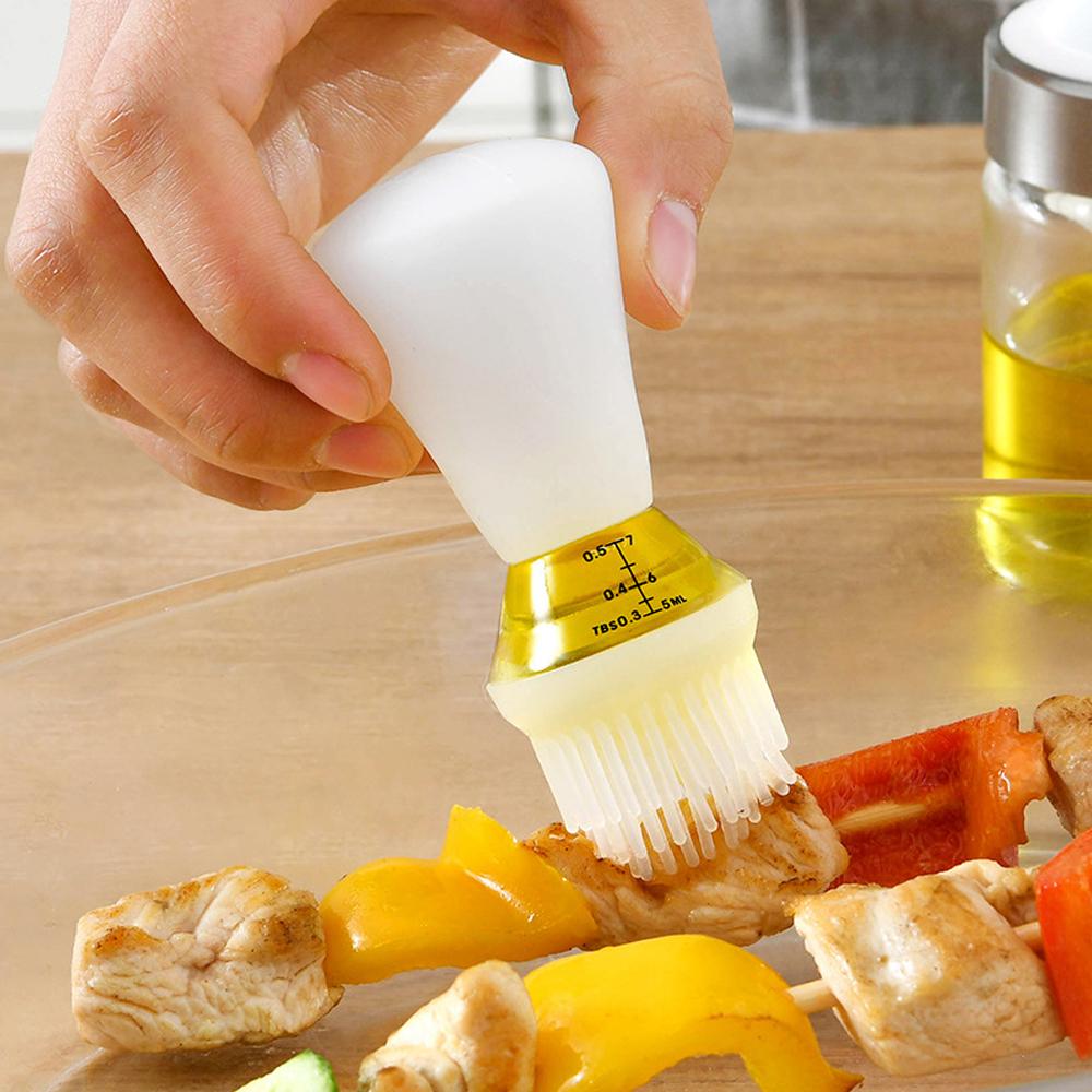 1 Chiếc Di Động Dầu Silicone Bình Với Bàn Chải Nướng Dầu Ngoài Trời Nấu Ăn Nhà Bếp Nướng Nướng Bàn Chải Với Chai Thủy Tinh Cung Cấp
