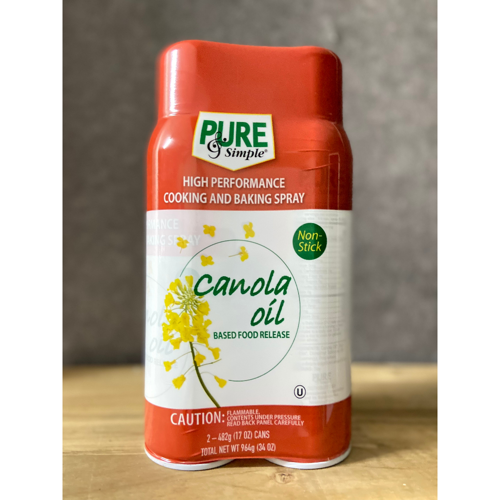 Date 07/24 Set 2 Dầu ăn kiêng dạng xịt Pure and Simple Canola oil 0 calo  17oz (eat clean, keto, gymer, giảm cân) 482g x 2