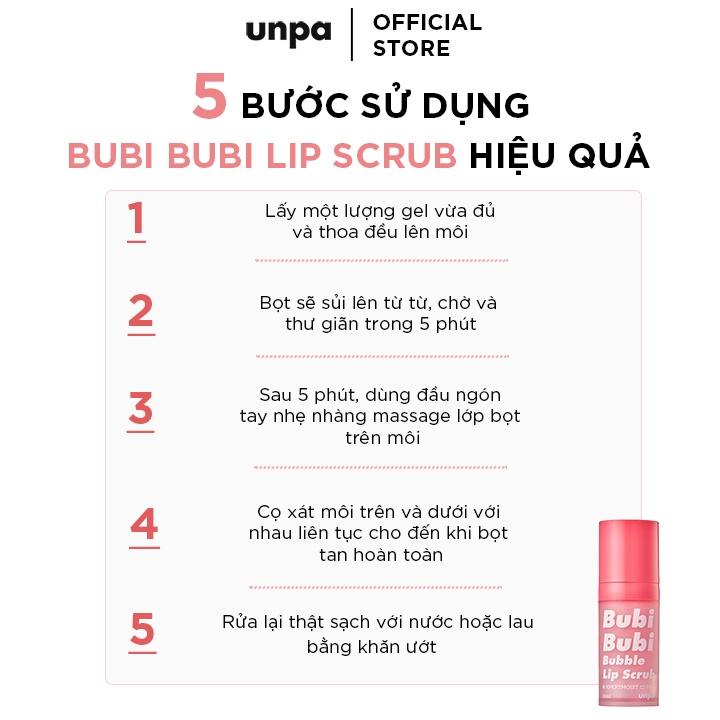 Gel Tẩy Tế Bào Chết Sủi Bọt Cho Môi Unpa Bubi Bubi Bubble Lip Scrub Red 10ml