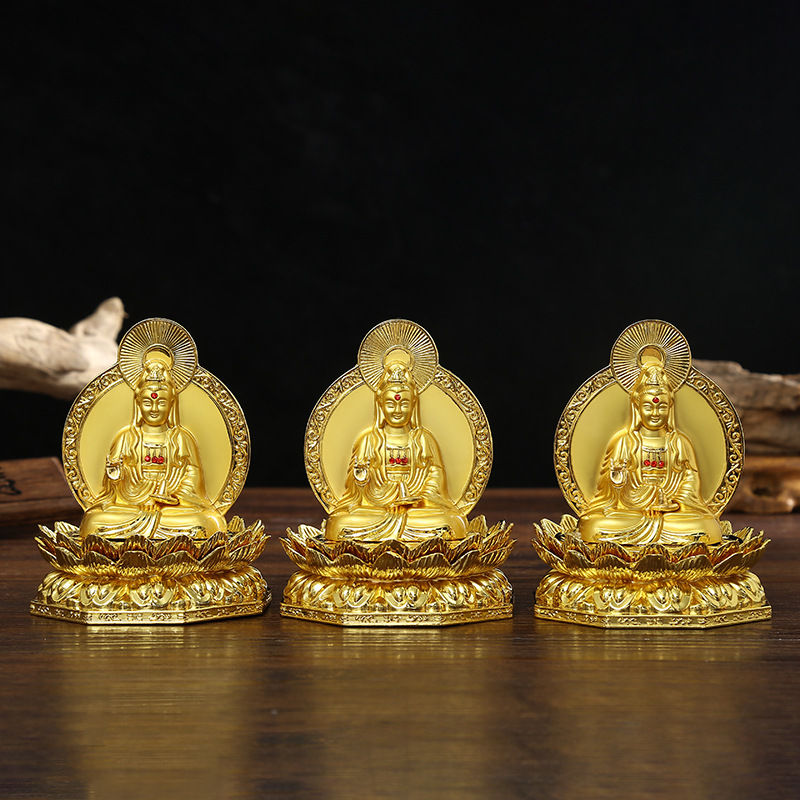 Tượng Phật bà Quan Âm Bồ Tát ngồi đài sen để xe ô tô