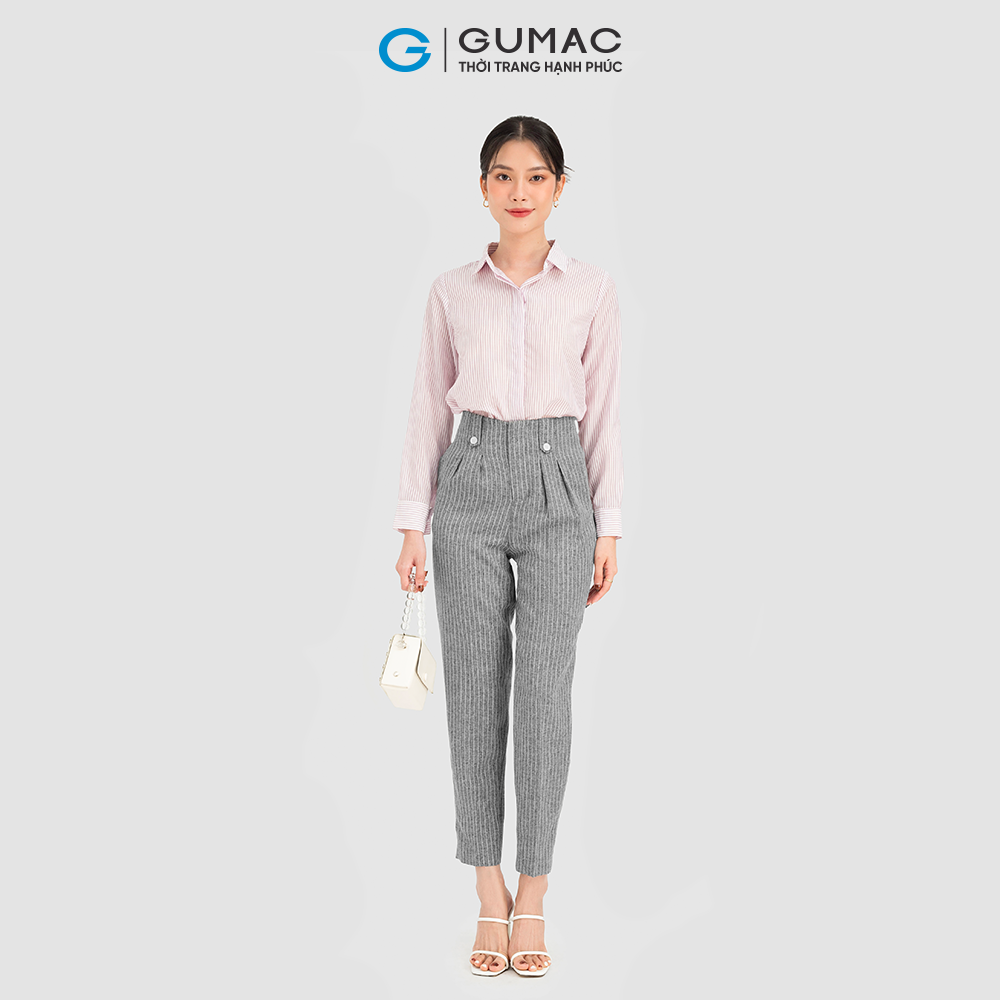 Quần tây baggy GUMAC QC09077 lưng liền ống đứng trẻ trung