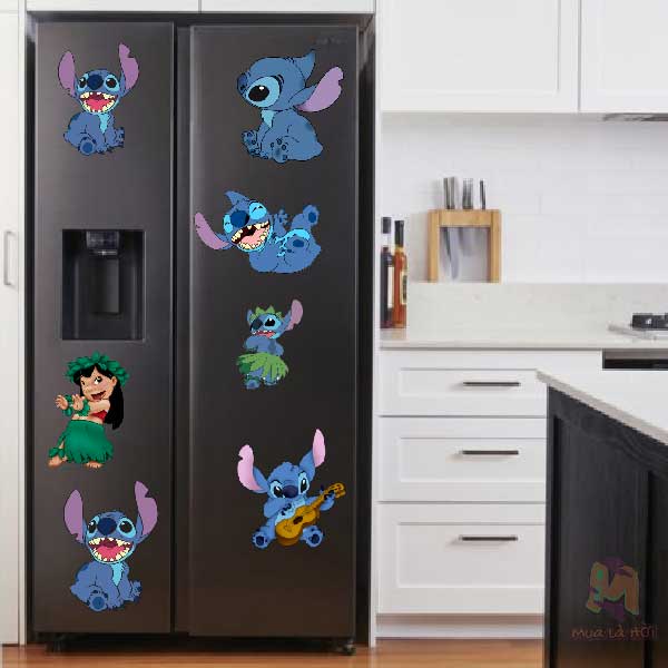 Miếng dán Stickers chủ đề Lilo and Stitch
