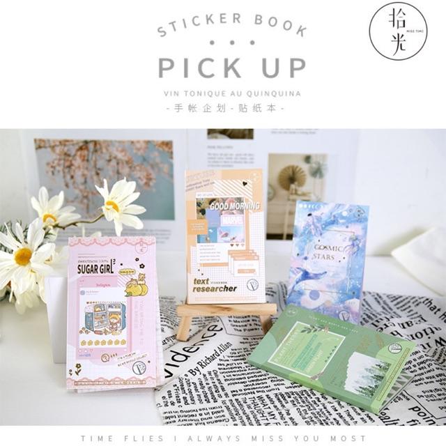 Cuốn 20 tờ stickers dễ thương nhiều tông màu và chủ đề DIY