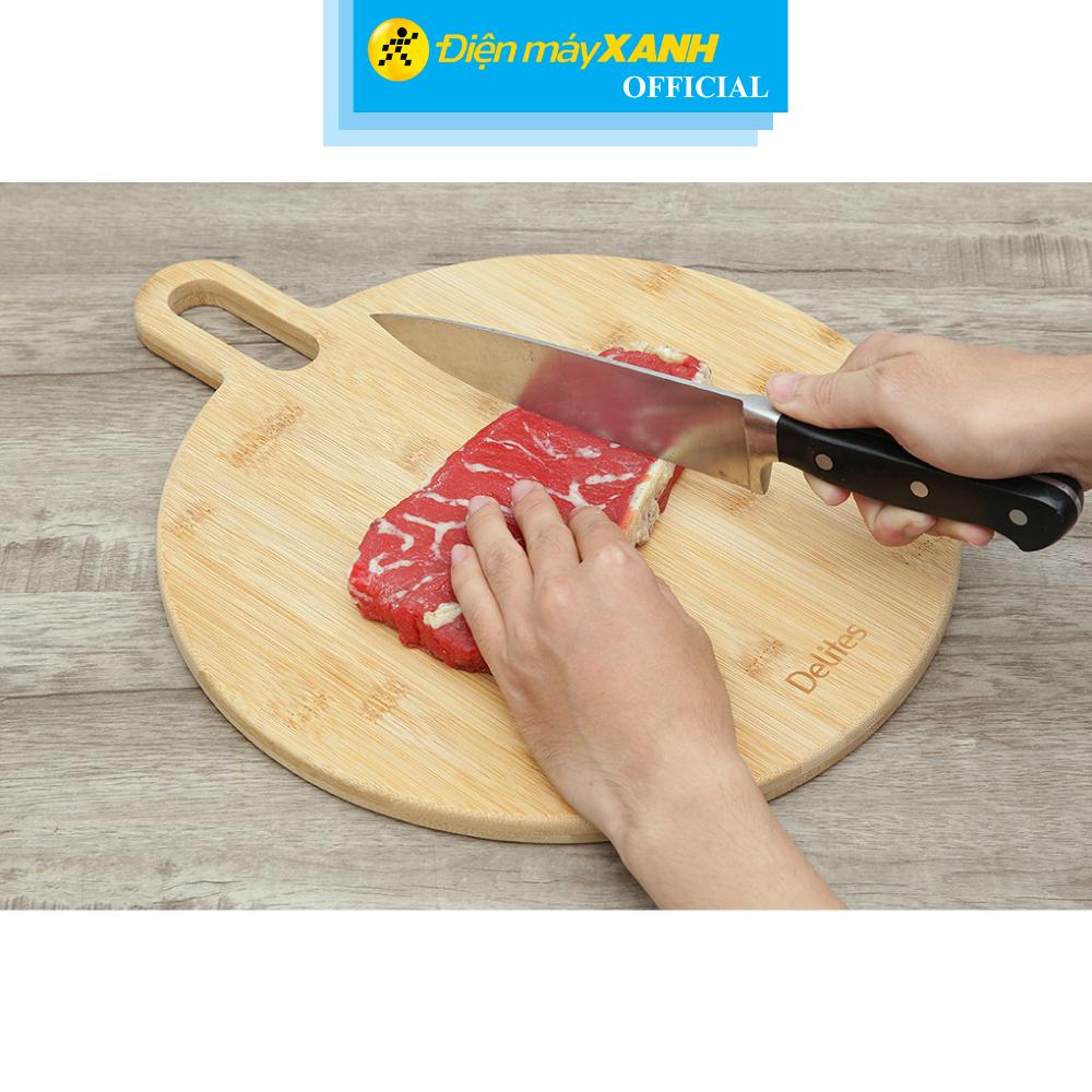 Thớt tre thái tròn 32 cm Delites BG21022 - Hàng Chính Hãng