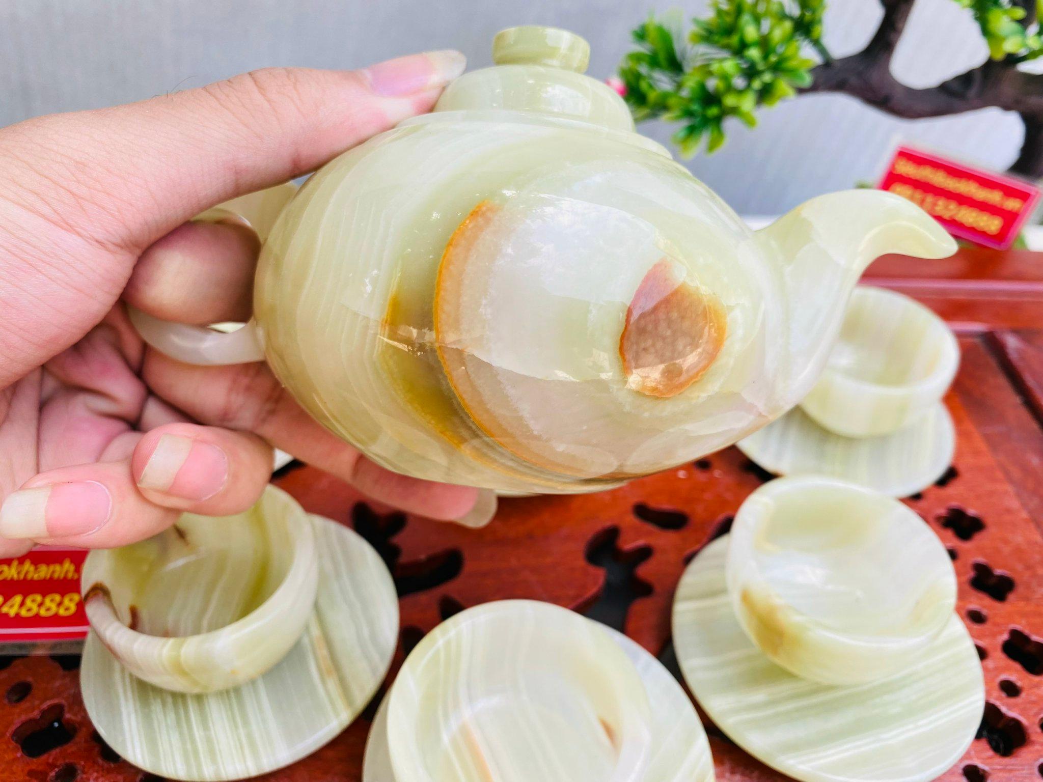 Bộ ấm chén pha trà bằng đá cao cấp