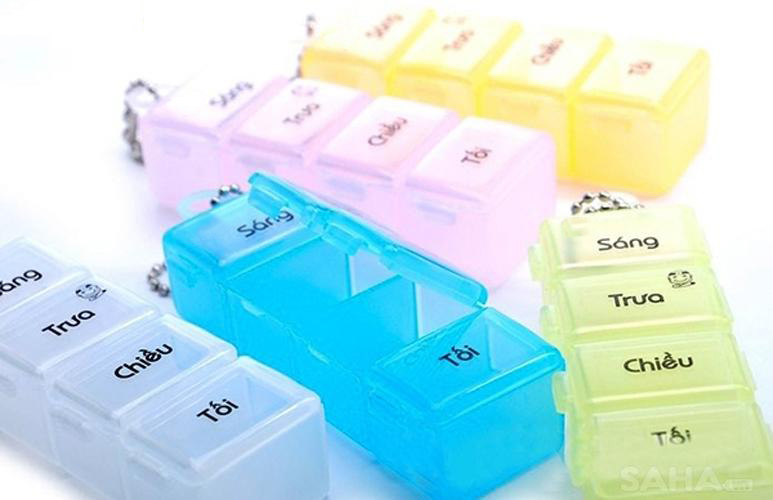 Bộ 2 hộp chia thuốc 4 ngăn theo buổi tiện dụng