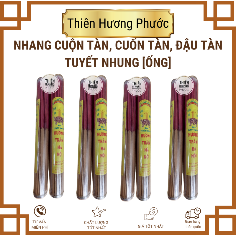 Nhang cuốn tàn Tuyết Nhung 40cm (ống)