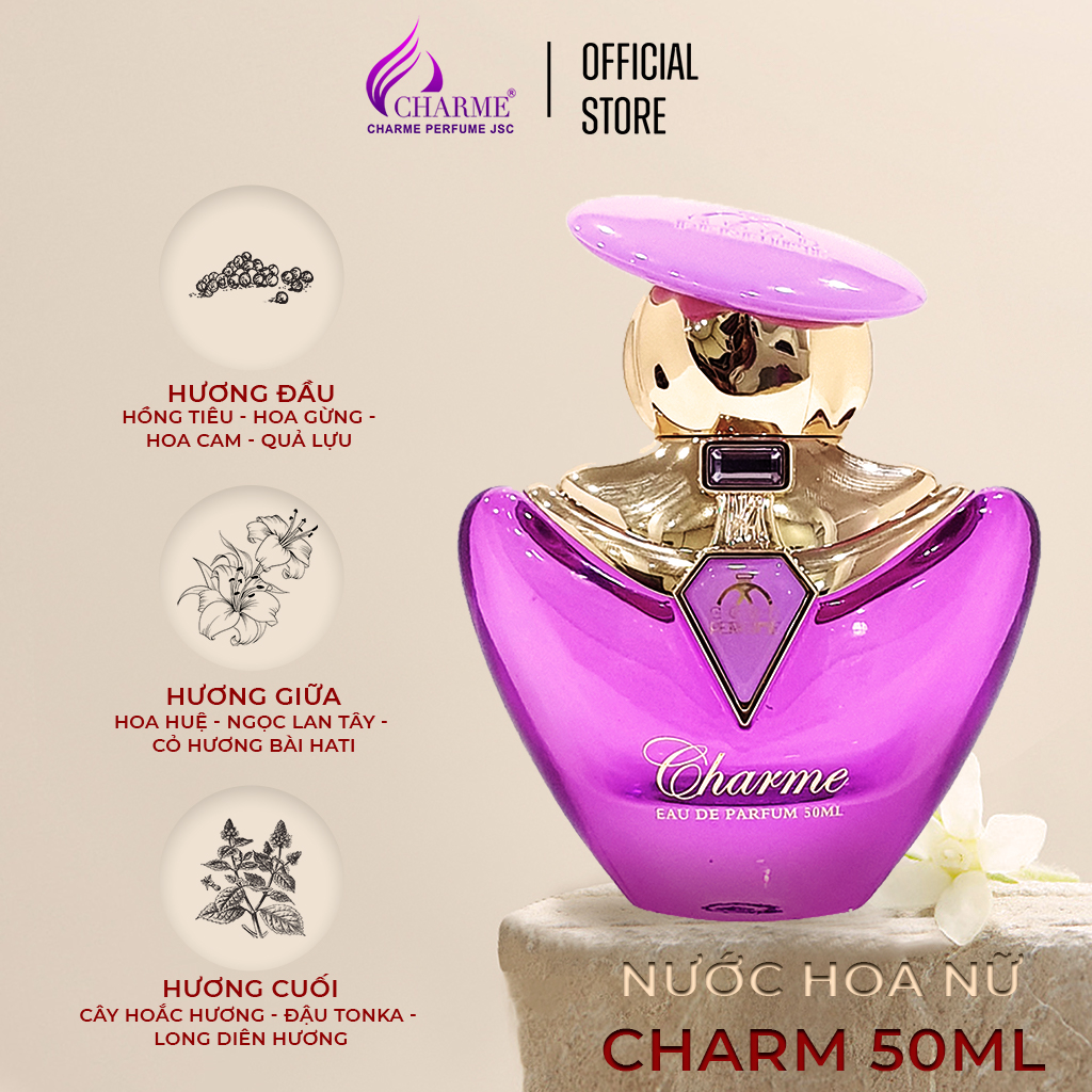 Nước hoa nữ thơm lâu, Charme Charm, hương nước hoa nữ nồng nàn, quyến rũ tinh tế, 50ml
