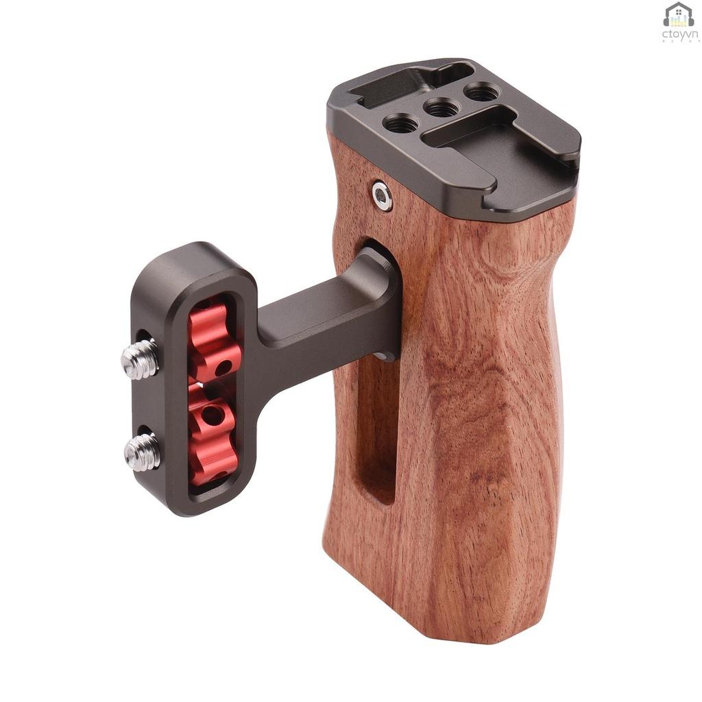 Tay cầm bằng gỗ trái/phải kèm ốc vít 1/4 cho máy ảnh