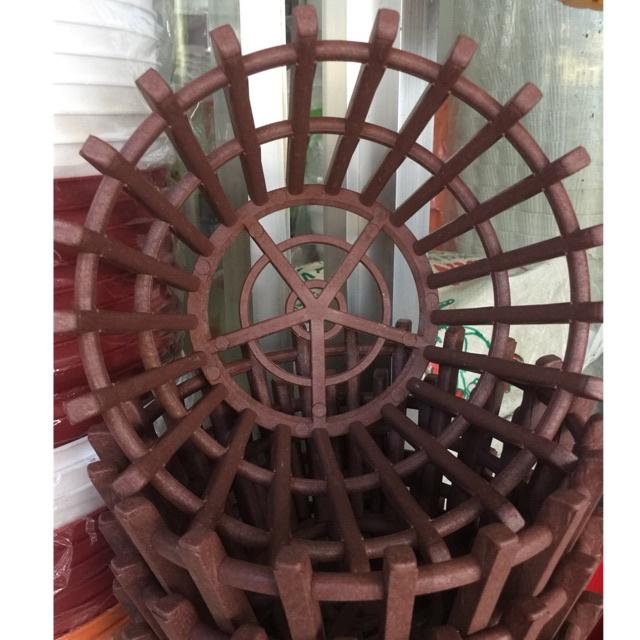 Chậu Trồng Lan Nhựa Giả Gỗ Có Nan Phụ phi 16&phi 20