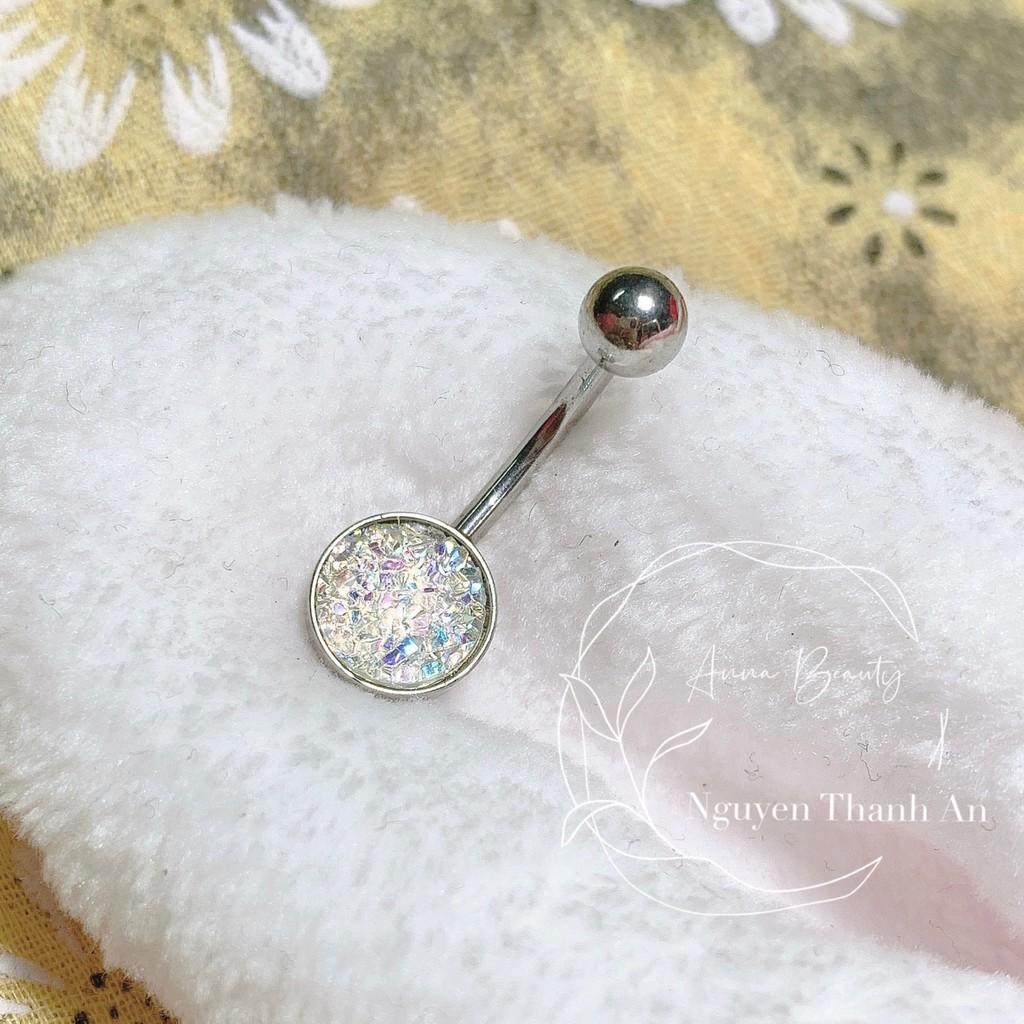 Khuyên rốn đá xinh nhiều màu bằng thép y tế xỏ khuyên piercing - XUÂN SHOP