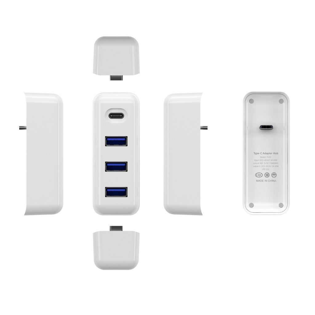 USB C Hub With 3 USB 3.0 Ports USB C Adapter Charge Splitter Dock