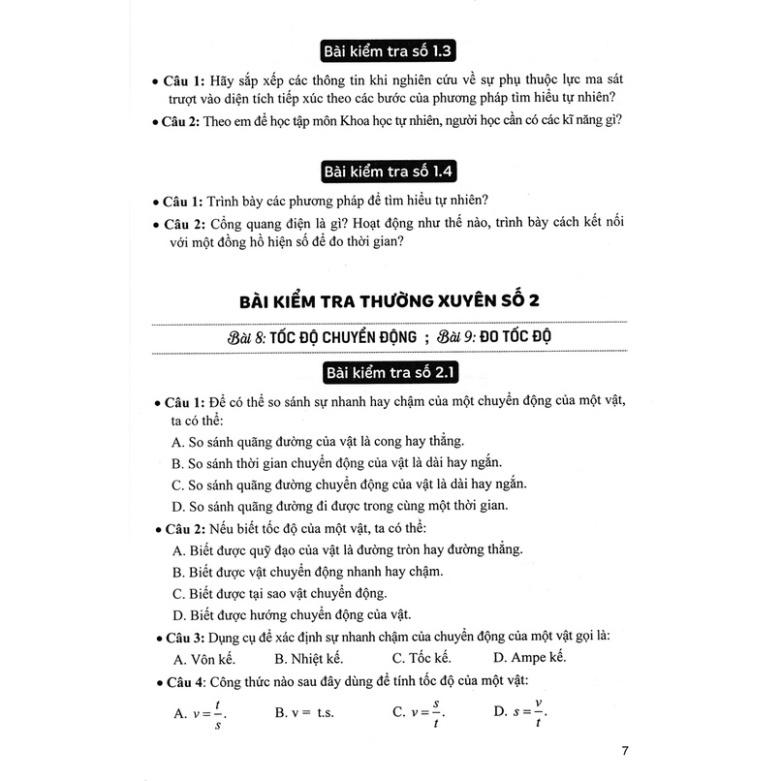 SÁCH - đề kiểm tra, đánh giá vật lí 7 - khoa học tự nhiên (bám sát sgk kết nối tri thức với cuộc sống)