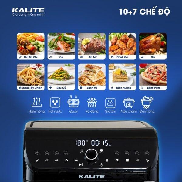 Nồi Chiên Không Dầu Kalite KL1200, 1800W-12Lit, Có Xiên Lồng Quay Khi Nướng, Hàng Chính Hãng