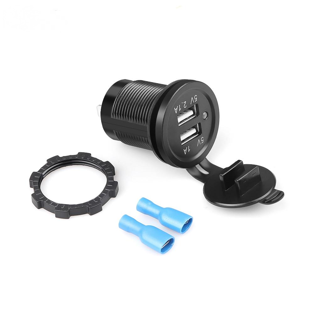 12V USB USB Port Light Outlet Outlet Outlet Bộ sạc LED Voltmeter Waterprooter Mobile Phone Bộ điều hợp sạc thông minh