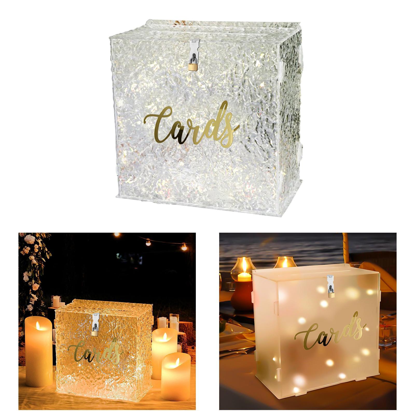 Acrylic Wedding Cards Box with Slot Gift Card Box for Party Anniversary Decor