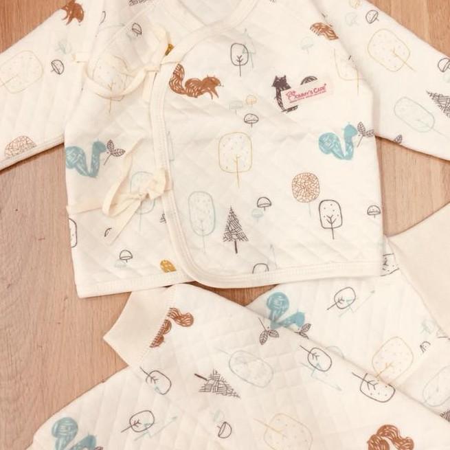 Bộ quần áo trần bông cạp cao 100% organic cotton hữu cơ tự nhiên không hóa chất an toàn cho bé sơ sinh