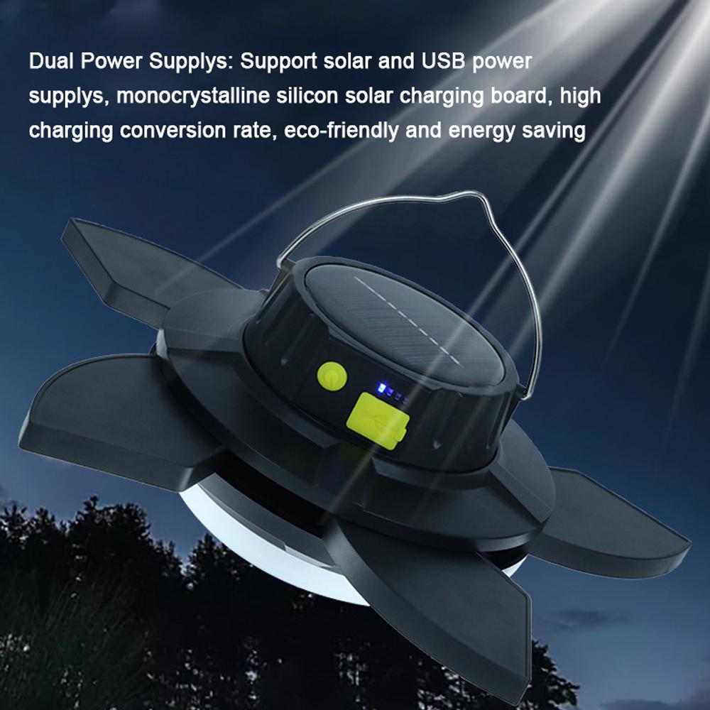 Solar Camping Light LED Emergency Lamp Courtyard Lantern Portable Power Banks with 5 Light Modes for Camping Tent Hiking Fishing Garage