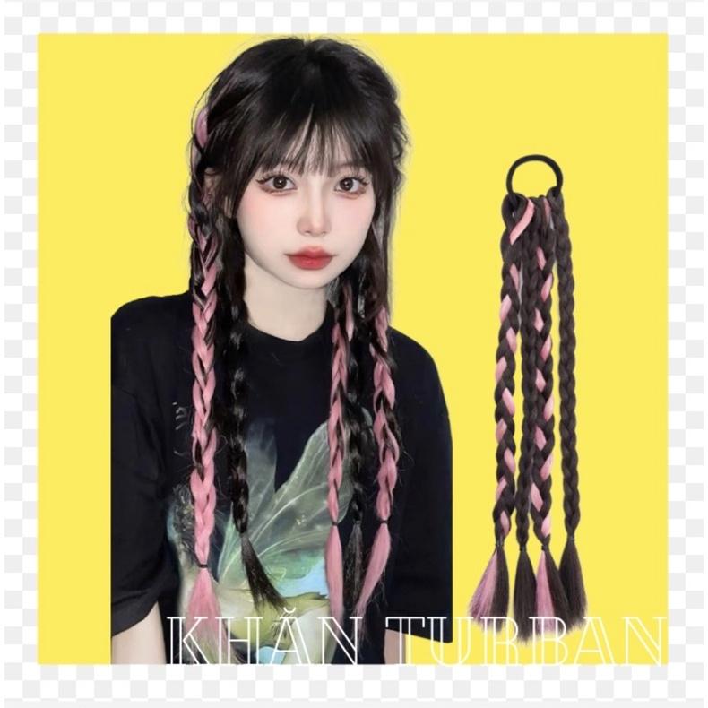 Tóc giả tết hình con rết nhiều màu size 45cm - Maben