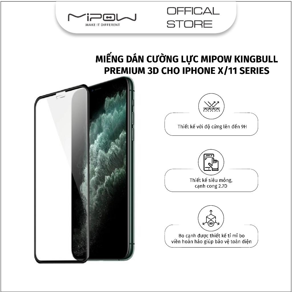 Hình ảnh Miếng cường lực Mipow Kingbull Premium 3D cho iPhone XR/XS/XSM/11/11Pro/11Pro Max - Hàng chính hãng