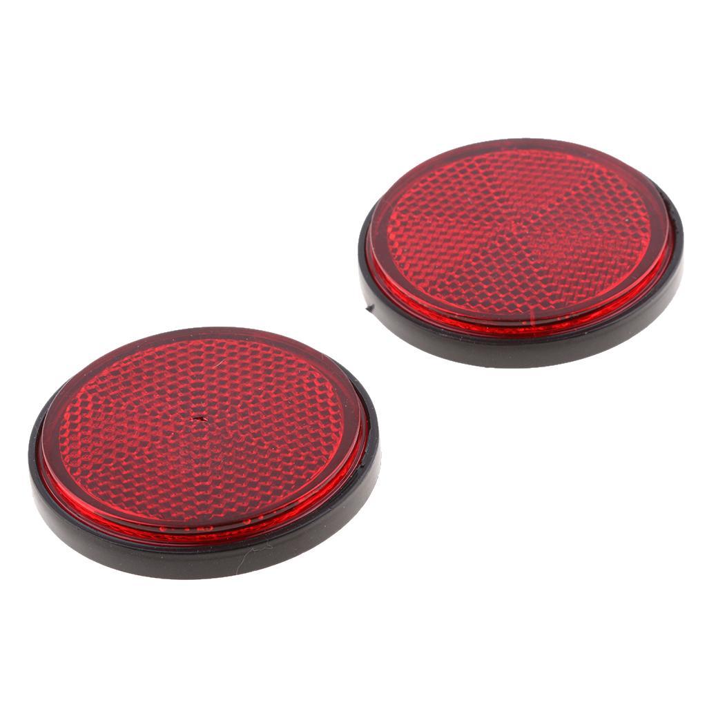 2 Pair Round Reflectors Universal for Motorcycle ATV Dirt Bike Red