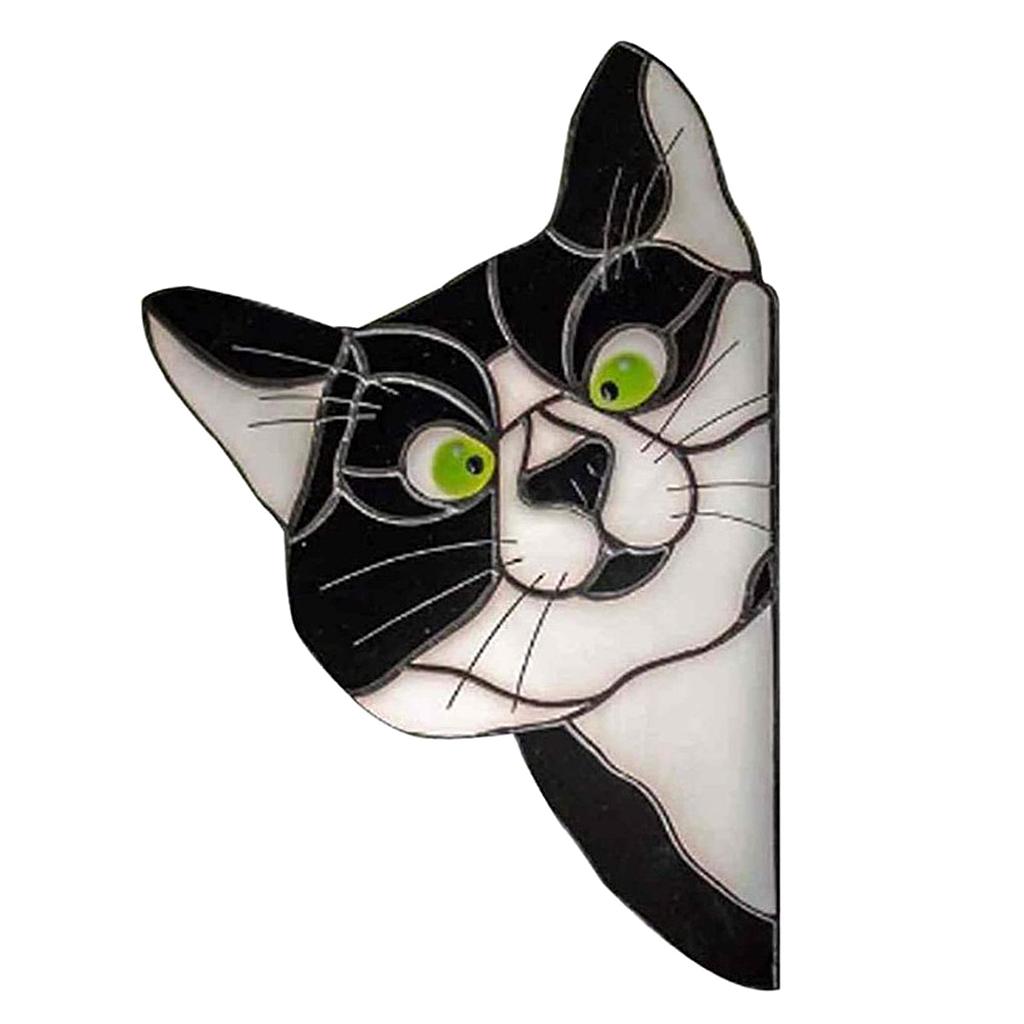 Peeking Cat Stained Glass Suncatcher Lover Gift Stained Glass Window Hanging