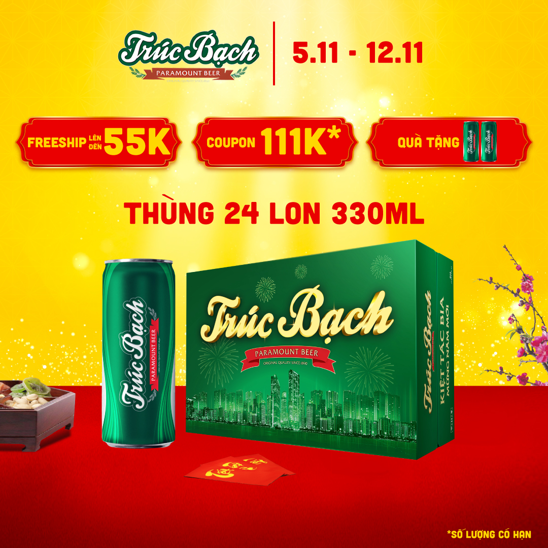 Bia Trúc Bạch - Thùng 24 lon 330ml