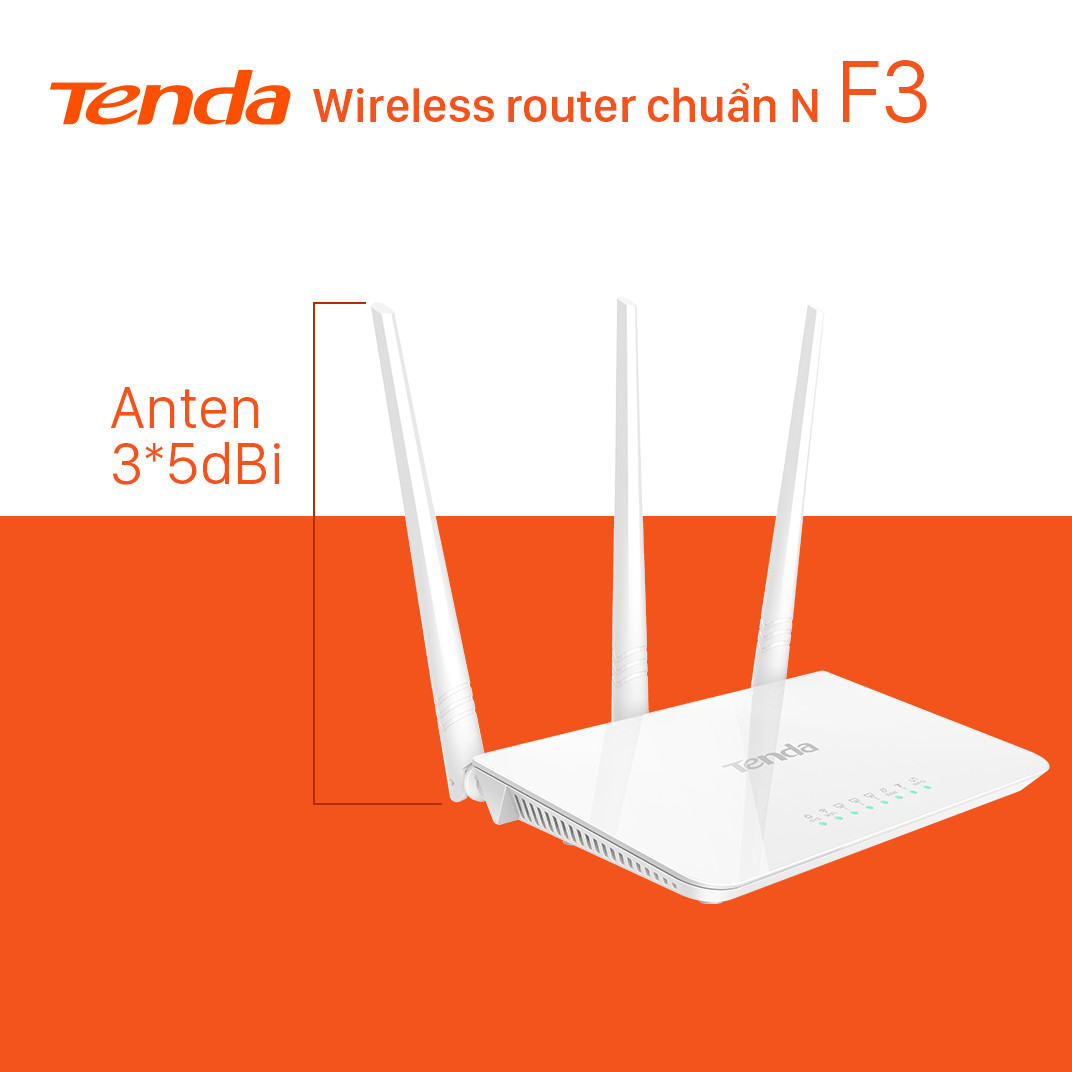 Thiết bị phát Wifi Tenda F3 Chuẩn N 300Mbps - Hàng Chính Hãng