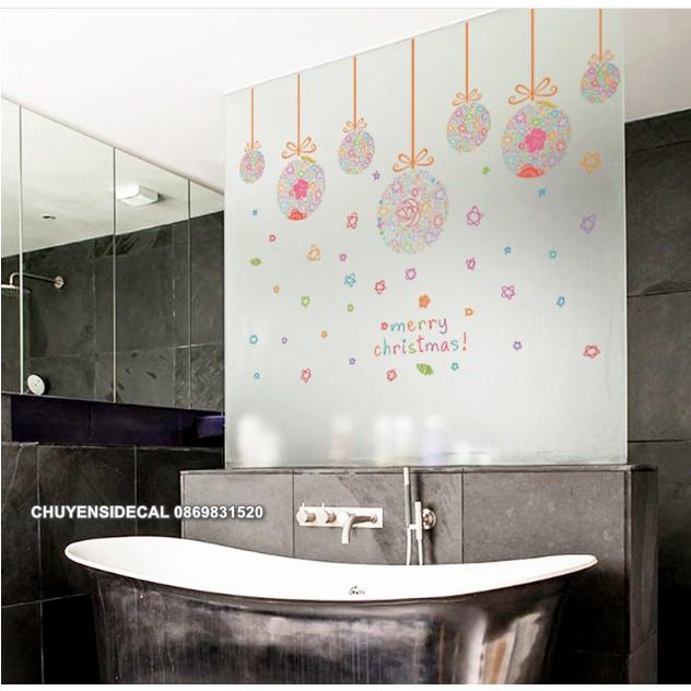 Decal trang trí tường Noel - Rèm Dây giáng sinh rối Loạn độc đáo