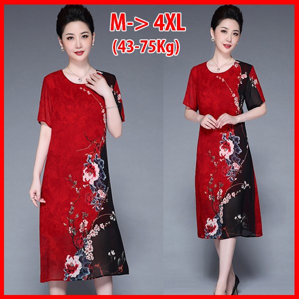 ĐẦM SUÔNG IN HOA MẨU ĐƠN