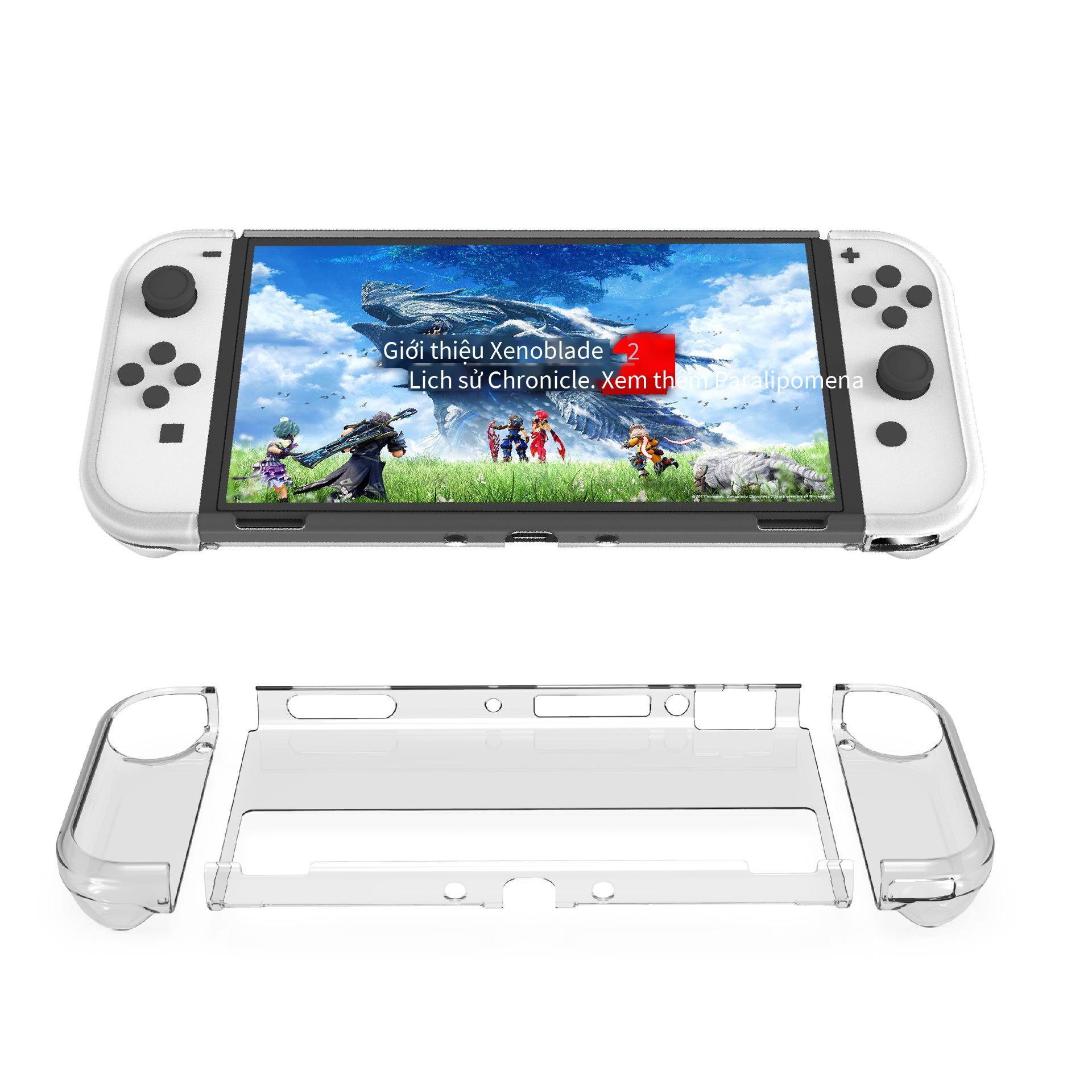 Khuyến mại Công tắc máy chủ OLED vỏ trong suốt NS Oled tay cầm trái và phải TPU tay áo + máy chủ PC vỏ bảo vệ bộ