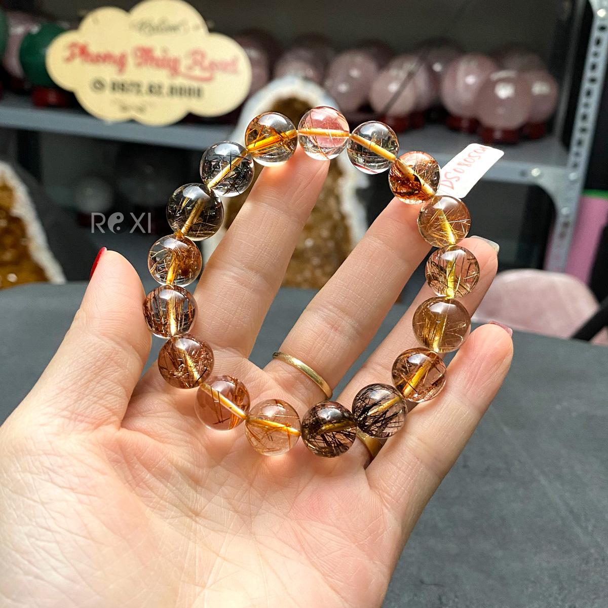 Vòng thạch anh Tóc đa sắc 13ly