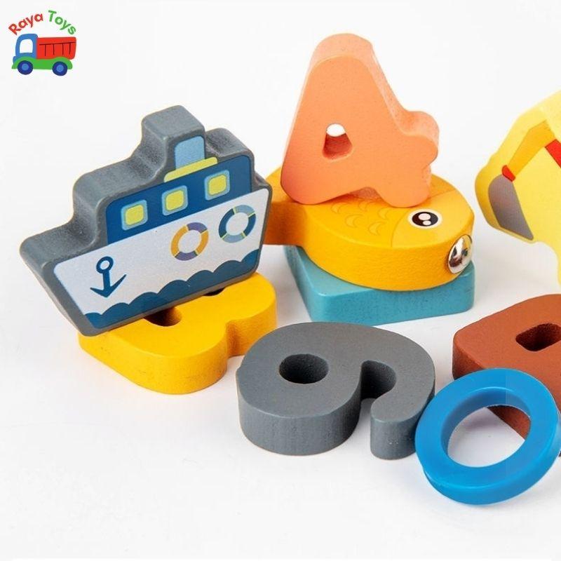 Đồ chơi trẻ em thông minh cho bé gái bé trai câu cá 6 in 1 lắp ráp bằng gỗ theo giáo dục, quà tặng sinh nhật