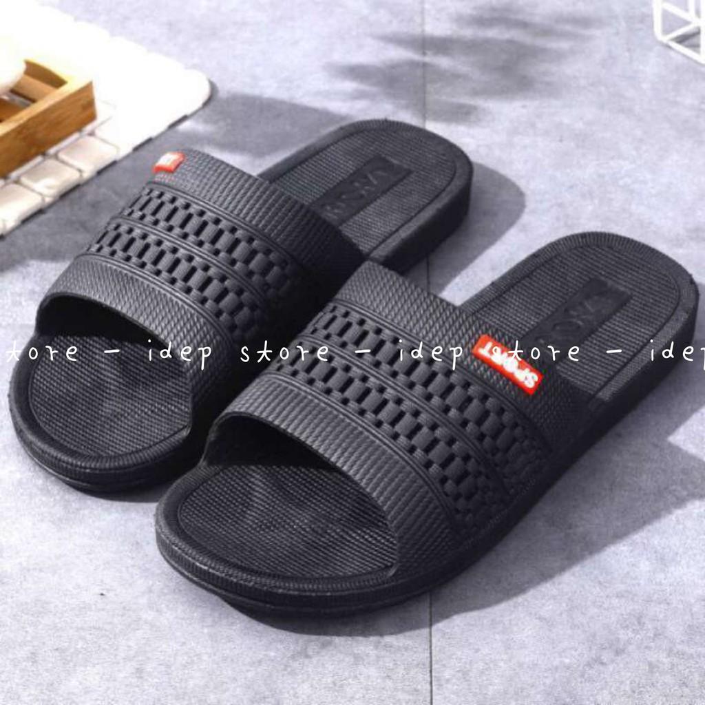 Dép quai ngang lưới 3 sọc - Dép nhựa nam đi trong nhà, nhà tắm IDEP - DL030